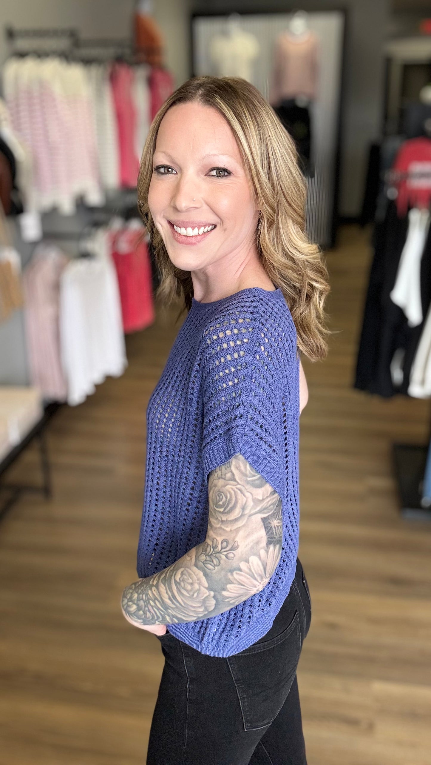 Blair open knit sweater