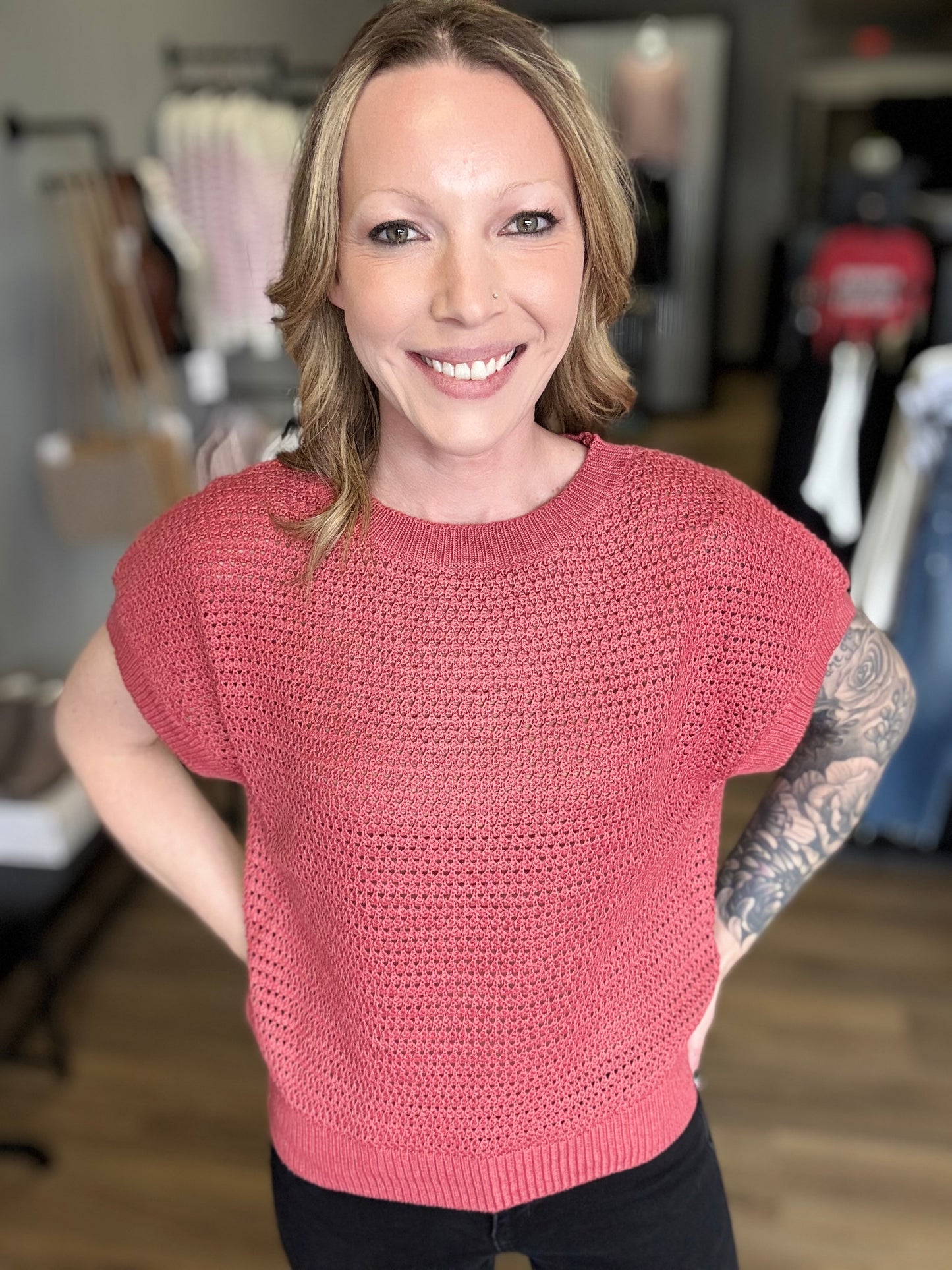 Harper short sleeve sweater