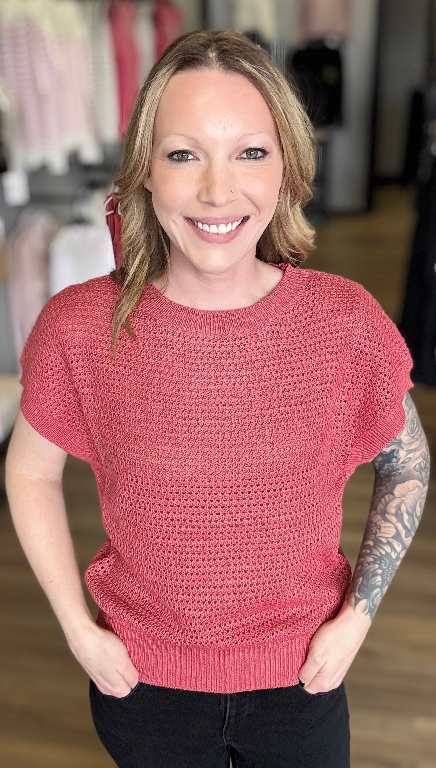 Harper short sleeve sweater