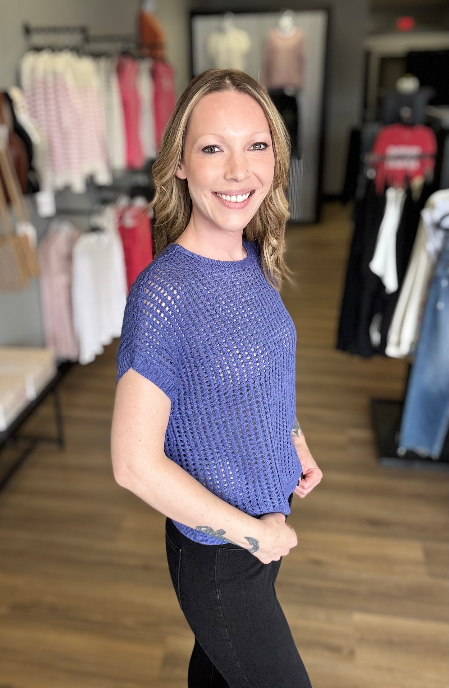 Blair open knit sweater