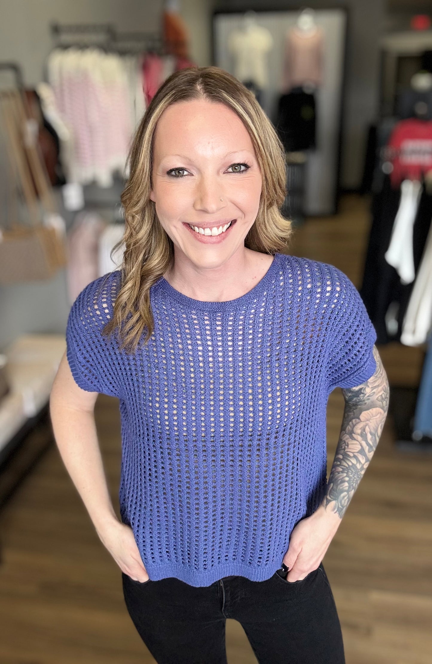 Blair open knit sweater