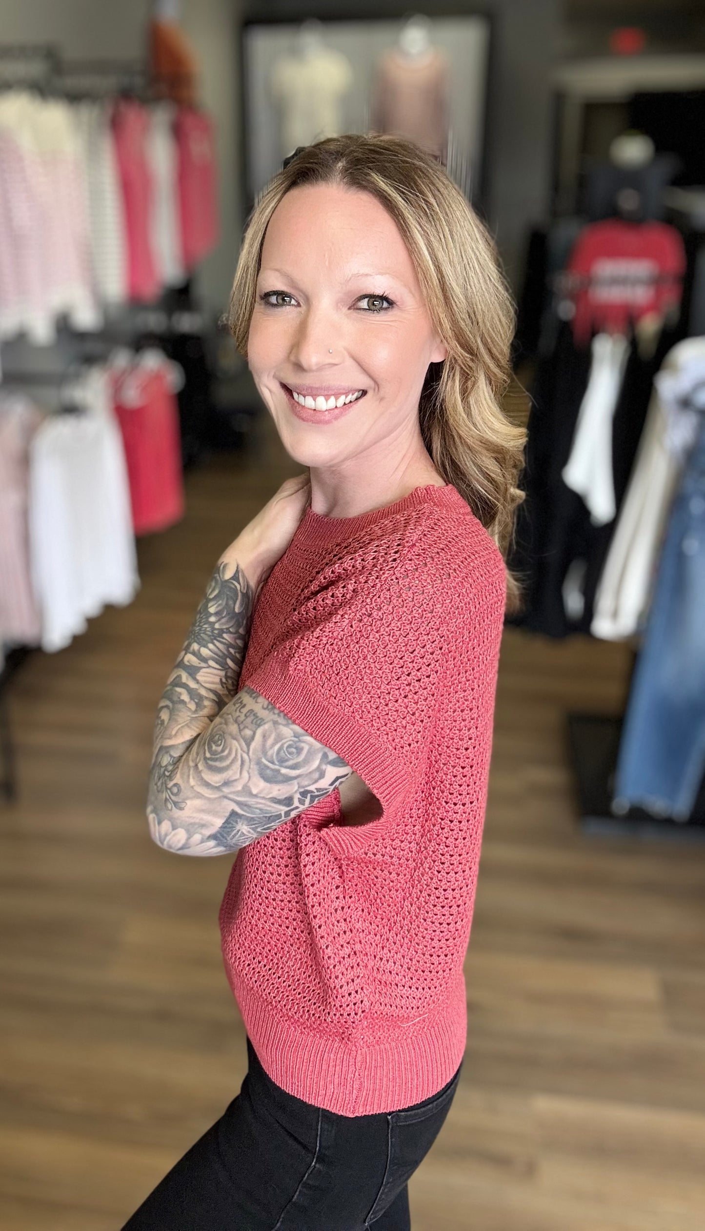 Harper short sleeve sweater