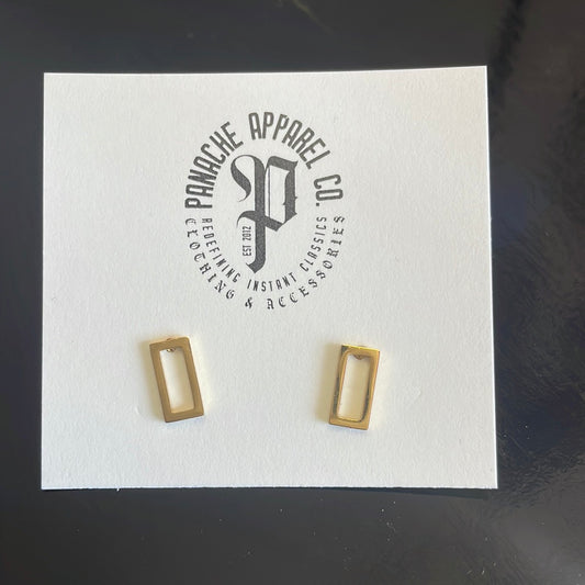 Simple Rectangle earrings - gold