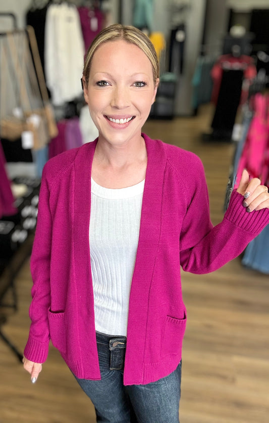 Zoe fuchsia cardigan